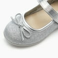 thumbnail image 5 of Weestep Toddler/ Little Kid Girl Dress Ballet Flat Mary Jane Ballerina Shoe(6 Toddler, Bow Silver), 5 of 7