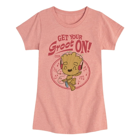 Marvel Guardians of the Galaxy - Get Your Groot On - Toddler And Youth Girls Fitted Short Sleeve Graphic T-Shirt