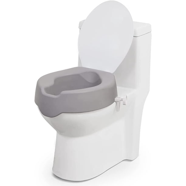 OasisSpace Toilet Seat Risers with Lid and Lock Padded Toilet Seat