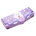 thumbnail image 3 of Caja organizadora de papelería con lápiz, bolsa portátil de dibujos animados para lápices. Violeta, 3 of 9
