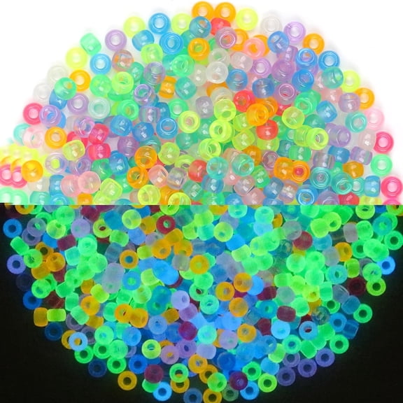 Artrylin 9 Color Pony Beads Bulk Glow in The Dark Beads for Necklace Friendship Bracelet Making Plastic Beads for Bracelets Beading Jewelry Making Supplies, Small(500 Pcs)Perfect Present
