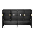 thumbnail image 4 of Hassch 55.1" Buffet Cabinet with Storage, 4-Door Sideboard Cabinet with Adjustable Shelves, Modern Coffee Bar Cabinet for Living Room, Kitchen, Entryway, Black, 4 of 10