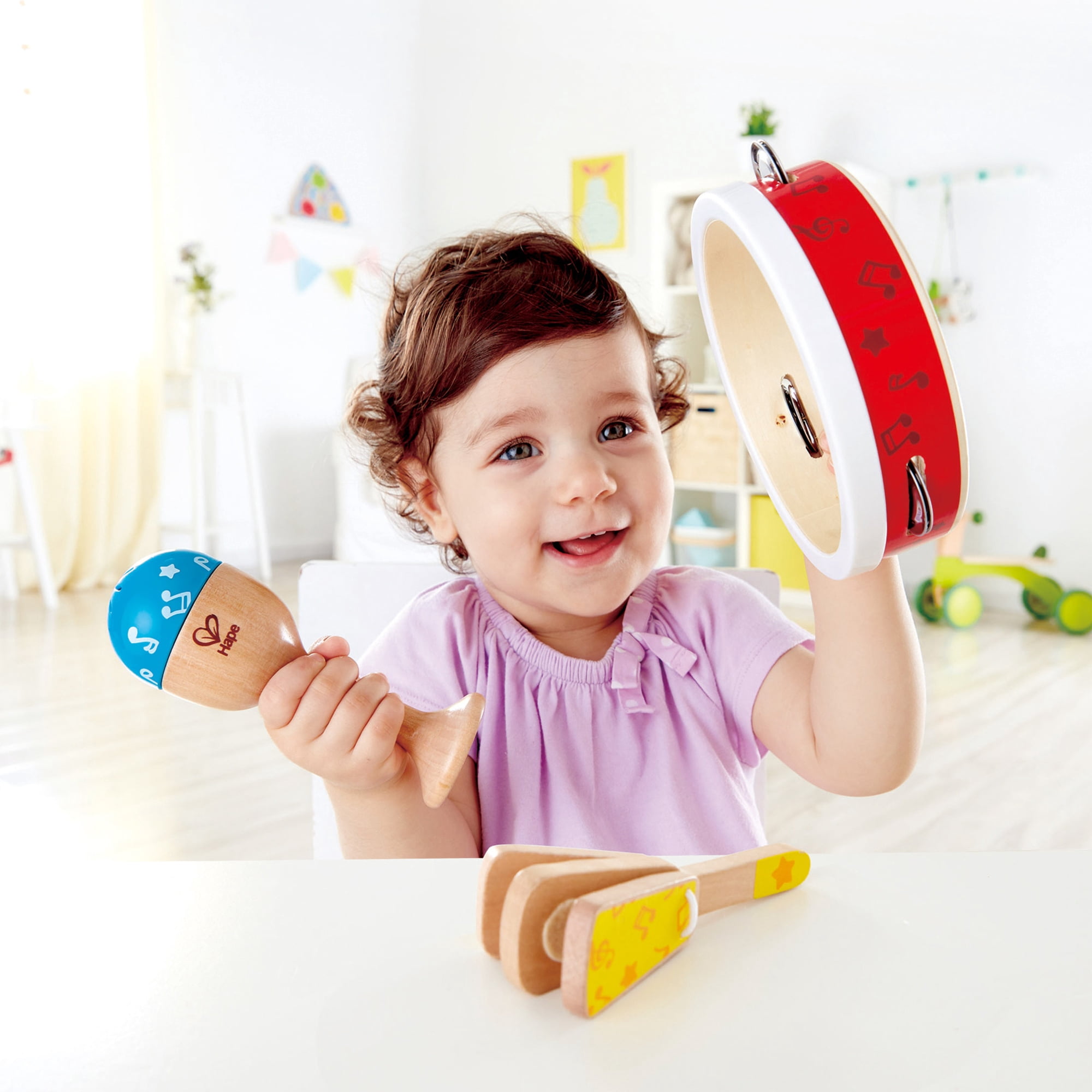 Hape Junior Wooden Percussion Instrument Set, 3 Pieces