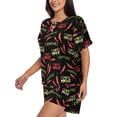 thumbnail image 2 of Fotbe Red Chili Print Pajama Set for Women 2 Piece Loungewear Short Sleeve Tops and Shorts Set Soft Sleepwear-Medium, 2 of 7