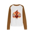 thumbnail image 5 of VKOYWKM Fall Sweatshirts Women Long Sleeve Thanksgiving Turkey Graphic Soft Loose Fit Color Block Raglan Sweatshirts Long Sleeve Crew Neck Pullover Sweatshirt, 5 of 5