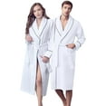 thumbnail image 1 of Canadian Linen Women Shawl Collar Terry Waffle Bathrobes Soft Absorbent Cotton Bathrobes for Shower bath Women Spa & Salons Lounge Robes, Large, White, 1 of 8