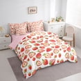 thumbnail image 3 of jejeloiu Sweet Kawaii Strawberry 7 Pieces Bedding Comforter Set,Red Winter Fruit Full Bedding Set For Kids Reversible, 3 of 8