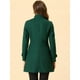 thumbnail image 4 of Abrigo de invierno con bolsillos inclinados con doble botonadura y cuello alto para mujer Verde oscuro XS, 4 of 6