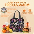 thumbnail image 5 of Pioneer Flower Floral Print Pattern Insulated Lunch Bag for Women & Adults,Large Portable Soft Cooler Lunch Bag,Thermal Food Storage Tote with Pearl Cotton,8.66L,8.75x5.75x9.5 Inch, 5 of 6