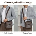 thumbnail image 5 of Men's Crossbody Shoulder Bag, Genuine Leather Small Messenger Satchel for Work Business Travel, Side Purse, 5 of 6