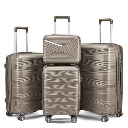 Lightweight and Durable 4 Piece Luggage Sets for Men and Women - Hard Shell Expandable Suitcase with TSA Lock Spinner Wheels Travel Set in Sizes 14/20/24/28 - Ideal for Carry-On
