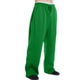 thumbnail image 4 of Mens Big & Tall Open Bottom Sweatpants - Fleece, Drawstring Elastic Waist, Athletic Pants with Pockets Green L, 4 of 7
