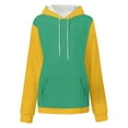 thumbnail image 4 of miqiqism Women's Color Block Oversized Hooded Sweatshirts Juniors Casual Long Sleeve Hoodies Drop Shoulder Fleece Pullover Sweatshirt with Pocket,Green,Small, 4 of 6