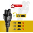thumbnail image 2 of Cable de alimentación BRENDAZ paquete de 5, 1,8 m con enchufe NEMA 5‑15P y conector C5, 2 of 6