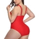 thumbnail image 4 of Trajes de baño de una pieza de talla grande con cruz frontal para mujer Trajes de baño con control de barriga Adepaton HMHZ263-6, 4 of 6