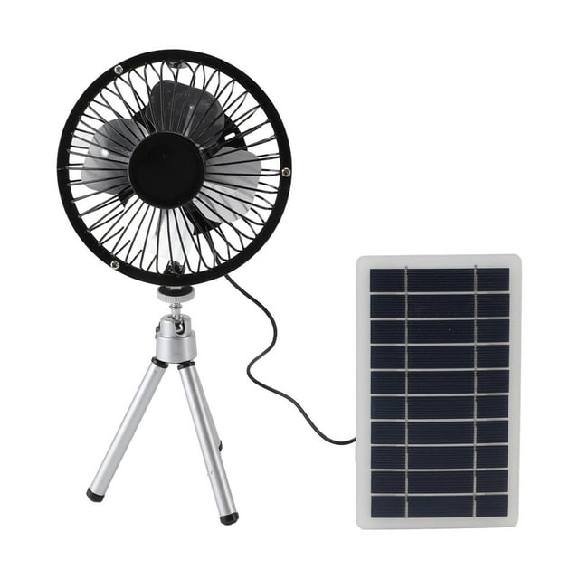 Ventilador solar con panel de ventilación, ligero, con soporte, ventilador de refrigeración, ventilador de energía solar para senderismo, deportes en