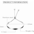 thumbnail image 2 of Stainless Steel Classic Plain Adjustable Size Cuff Style Bangle Bracelet, 2 of 4