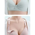 thumbnail image 4 of Elainilye Fashion Breast Feeding Bras for Women Gathering Bra Pregnant Underwear During Pregnancy Front Button Feeding Thin Style,Green, 4 of 4