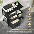 thumbnail image 3 of LINJH 3 Drawers File Cabinet File Folders Filing Cabinets Open Storage Shelf Black, 3 of 24
