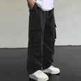 thumbnail image 7 of Men's Casual Cargo Pants Trousers Joggers, Straight Leg Multi-Pockets Cotton Blend, Lightweight Breathable Stretchy for Outdoor Hiking Travel Work, Summer Essentials | AKLJWH,Black 2XL, 7 of 7