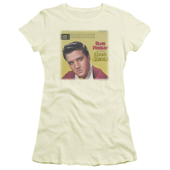 Elvis Presley King Creole Soundtrack S/S Junior Women's T-Shirt Sheer-Cream