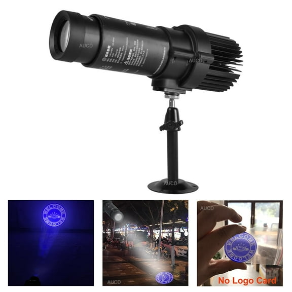 20W LED Static HD Zoom Logo Advertise Projetor Lights Fit for 37mm/1.46" Gobo Card Shop Bars Advertising Lighting DJ Party Show Sign AD Lamps - No Gobo Card