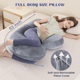 thumbnail image 5 of Pregnancy Pillows for Sleeping, Maternity Pillow for Pregnant Women, F-Shaped Pregnancy Body Pillow with Adjustable Wedge, Full Body Support for Back, Legs, Belly, HIPS, Velvet Cover (Grey), 5 of 7