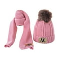 thumbnail image 2 of Sonducket Manténgase abrigado y a la moda, conjunto de gorro y bufanda de lana para niños, gorro y bufanda gruesos encantadores para niños y Sombreros Rosa, 2 of 6