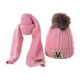 thumbnail image 2 of Qarigey Conjunto de gorro y bufanda de lana cálidos para invierno para niños, manténgase cómodo y elegante en el frío, gorro de invierno Sombreros Rosa, 2 of 6
