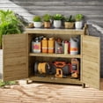 thumbnail image 3 of Lofka Wooden Garden Storage Potting Bench With Adjustable Shelves, Natural, 3 of 12