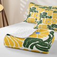 thumbnail image 4 of Homewish Boho Daisy Floral Bed Spread Queen,Aesthetic Art Queen Coverlet Set,Yellow Green,3-Piece, 4 of 7