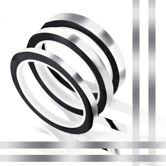 3 Pcs Solid Foil Washi Tape,Decorative Adhesive Masking Tape Metallic Mirror for Wall Decor Graphic Art Crafts