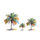 thumbnail image 3 of Adhesivos de pared de PVC autoadhesivos con forma de palmera, acuarela, 3 of 4
