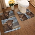 thumbnail image 2 of Yiaed Yak Print Bathroom Mat Set 2 Pieces Mat Anti-Skid Pad Ultra Soft and Absorbent Bathroom Bath Mat Contour Bath Rugs for Toilet Base, 2 of 6