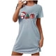 thumbnail image 5 of Camisón corto de talla grande para mujer, camisón de manga corta con estampado de pecho a la moda, camisón para mujer, 5 of 5