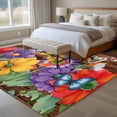 thumbnail image 4 of Area Rug for Living Room, Spring Flowers Non-Slip Indoor Large Carpet for Bedroom/Dining Room, Watercolor Farmhouse Colorful Wooden Grain Washable Low-Profile Rectangle Floor Runner Rugs - 5 x 8 Ft, 4 of 8