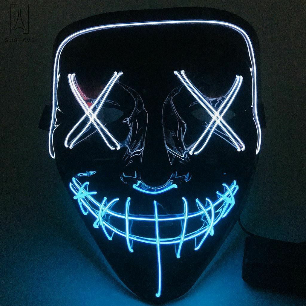 Clubbing Light Up Stitches LED Mask Costume Halloween Rave Cosplay Party Funny R 
