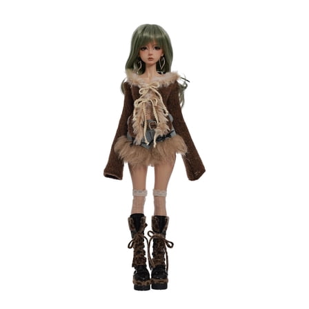 Sissie Original Bjd Doll 1/4 Full Set Leopard Print Shibuya Hottie Maillard Style For Girls Ball Jointed Doll