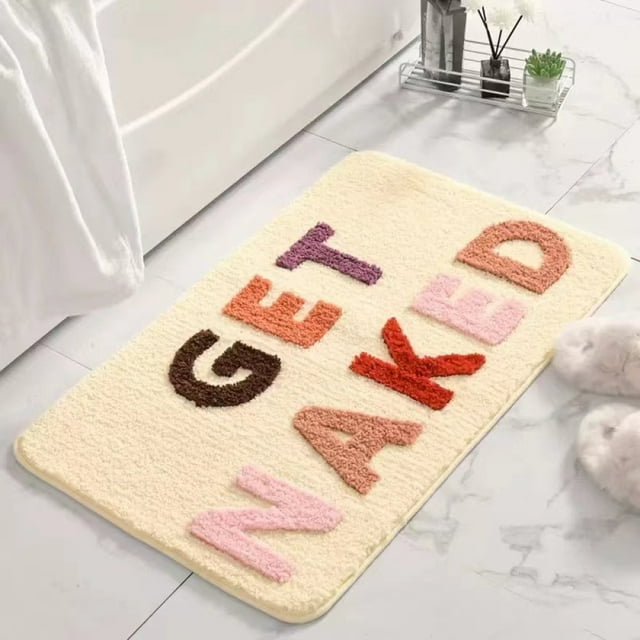 Preciosa alfombrilla de baño para bañera y ducha, base antideslizante superabsorbente, bonitas alfombras con felpa densa, alfombrilla de microfibra para decoración, color rosa, 40 x 60 cm