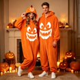 thumbnail image 2 of DHFJKG Unisex Adult Halloween Pumpkin Pajamas Plush Onesie For Women Men Loungewear, 2 of 5