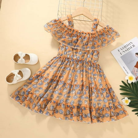 

QISIWOLE Toddler Kids Baby Girls Summer Sling Chiffon Skirt Princess Dress Sling Dress clearance under $10
