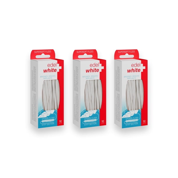 Hilo dental edel+white 50 enhebradores para brackets e implantes