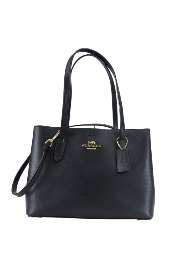 Pre-Owned Coach Tote Bag F73277 Leather Black with Gold Hardware 2-Way Shoulder for Women