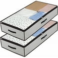 thumbnail image 1 of pstuiky 90L Large Under Bed Storage Bag with Zips 2 Pack with Clear Window for Clothing, 1 of 1