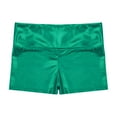 thumbnail image 4 of Kaerm Kids Girls Shiny Metallic Dance Workout High Waist Booty Shorts Bottoms Sports Activewear Green 16, 4 of 8