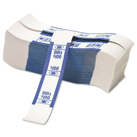 PM, PMC55027, Currency Straps, 1000 / Pack, Blue