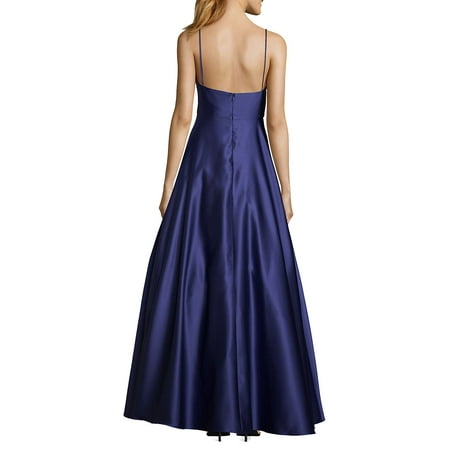 betsy & adam embellished satin gown