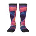 thumbnail image 2 of Lsque Hawaiian Island Beach Shark Printed Crew Socks Men's Women's LightWeight Thin Casual Calf Socks ,Knee High Socks,Cotton Socks, 2 of 9