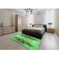 thumbnail image 5 of Ahgly Company Machine Washable Indoor Round Transitional Dark Lime Green Area Rugs, 5' Round, 5 of 7