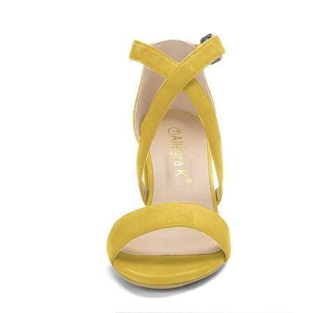 block heel sandals yellow